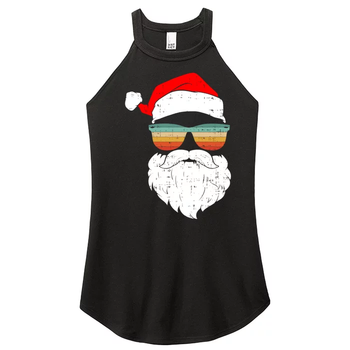 Vintage Santa Face Christmas Sunglasses Women’s Perfect Tri Rocker Tank