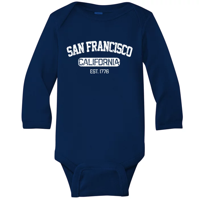 Vintage San Francisco California Est 1776 Souvenir Gift Baby Long Sleeve Bodysuit