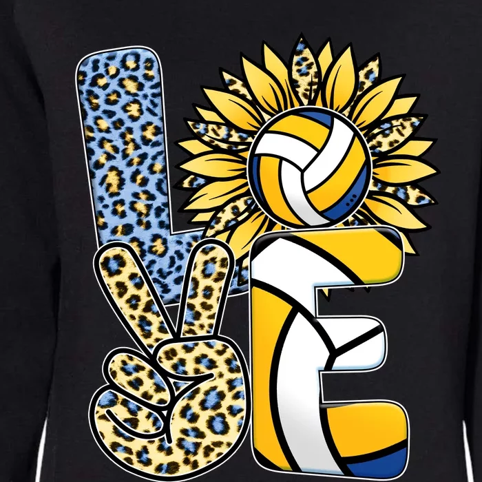 Volleyball Sayings For Shirts, Love Volleyball Leopard Sunflower Sports Ball Womens California Wash Sweatshirt