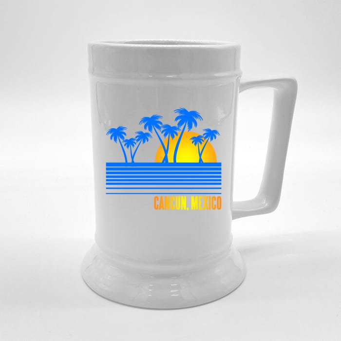 Vacation Souvenir For Cancun Mexico Gift Front & Back Beer Stein