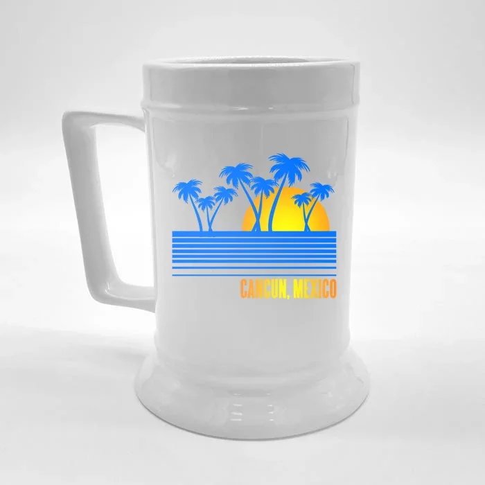 Vacation Souvenir For Cancun Mexico Gift Front & Back Beer Stein