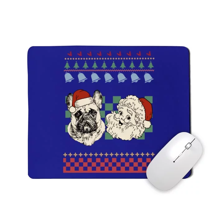 Vintage Santa Frenchie Retro Ugly Christmas Dog Mom Holiday Gift Mousepad