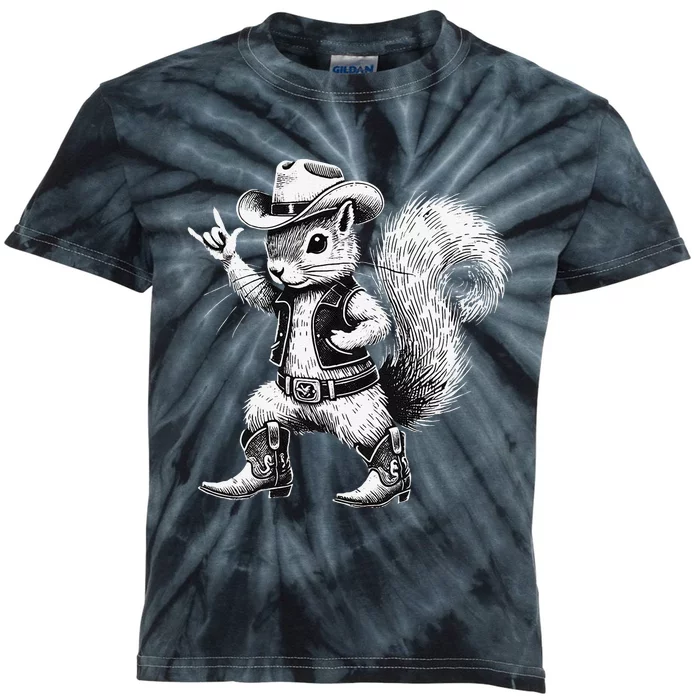 Vintage Squirrel Funny Cow Cow Western Country Animal Kids Tie-Dye T-Shirt