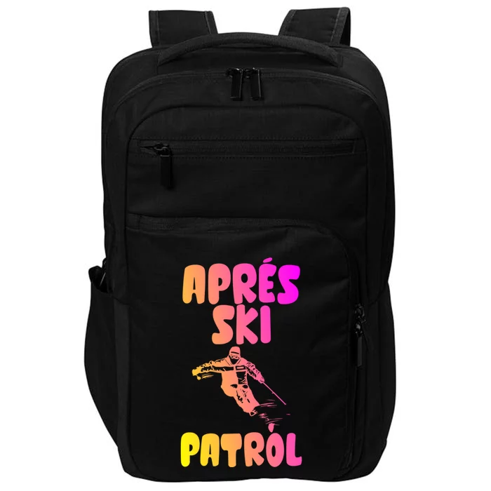 Vintage Skiing Funny Gift Retro Apres Vintage 80s Ski Patrol Cool Gift Impact Tech Backpack