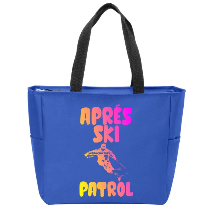 Vintage Skiing Funny Gift Retro Apres Vintage 80s Ski Patrol Cool Gift Zip Tote Bag