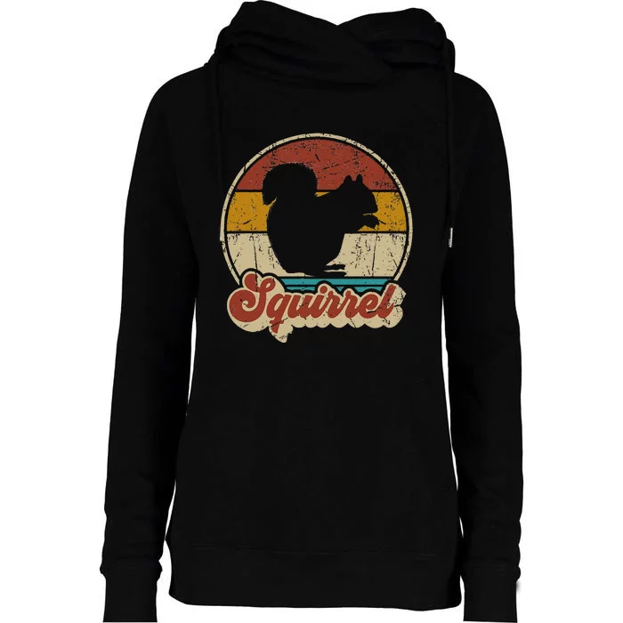 Vintage Squirrel Funny Retro Womens Funnel Neck Pullover Hood