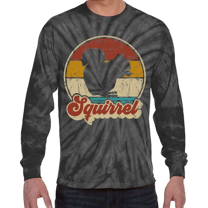 Vintage Squirrel Funny Retro Tie-Dye Long Sleeve Shirt