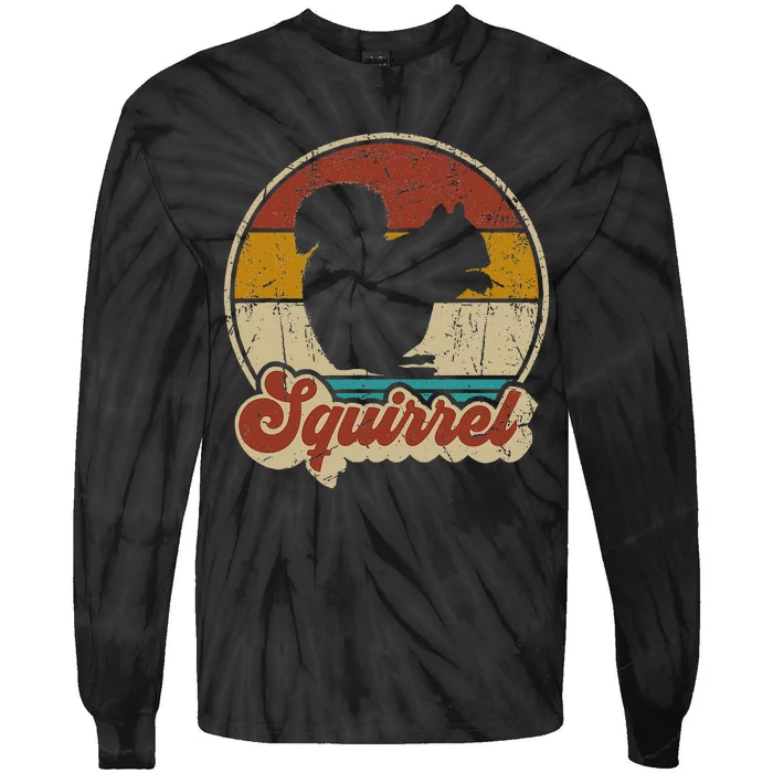 Vintage Squirrel Funny Retro Tie-Dye Long Sleeve Shirt