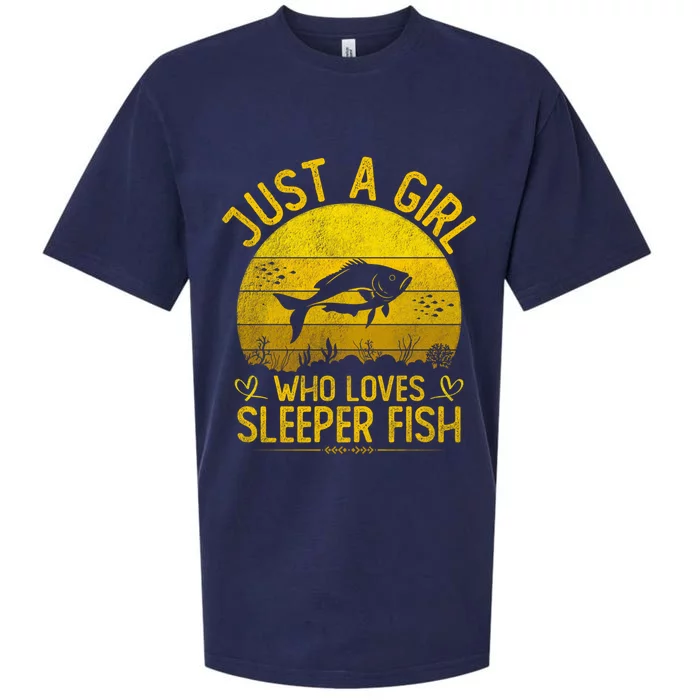 Vintage Sleeper Fish Just A Who Loves Sleeper Fish Gift Sueded Cloud Jersey T-Shirt