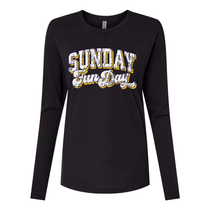 Vintage Sunday Funday Minnesota Football Womens Cotton Relaxed Long Sleeve T-Shirt