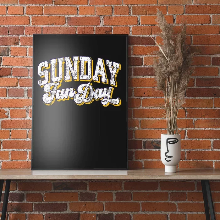 Vintage Sunday Funday Minnesota Football Poster