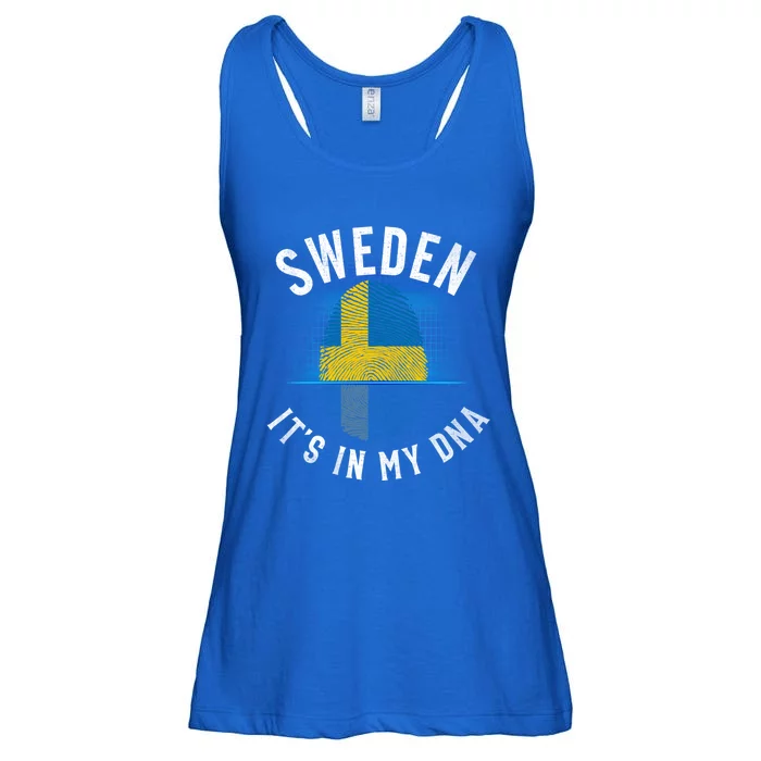 Vintage Sweden Flag It Is In My Dna Swedish Gift Ladies Essential Flowy Tank