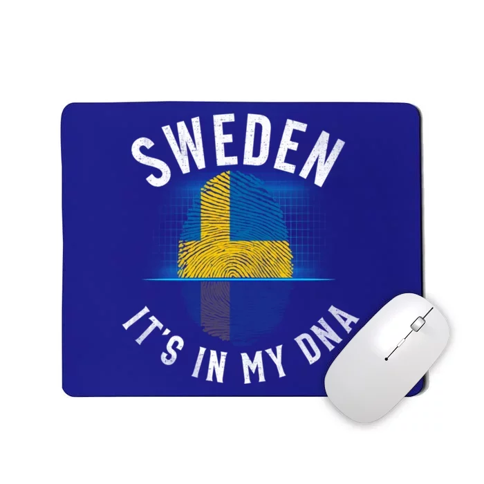 Vintage Sweden Flag It Is In My Dna Swedish Gift Mousepad