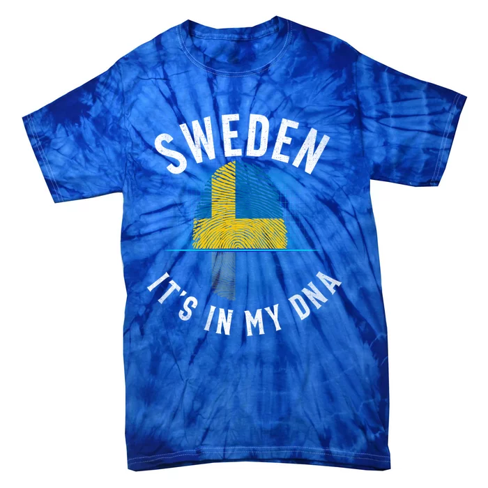 Vintage Sweden Flag It Is In My Dna Swedish Gift Tie-Dye T-Shirt