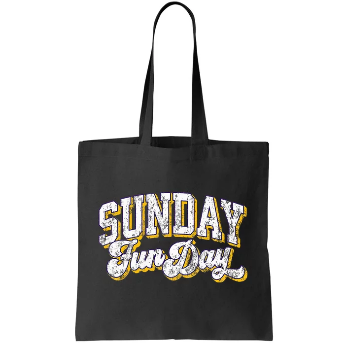 Vintage Sunday Funday Minnesota Football Retro Fun Day Tote Bag