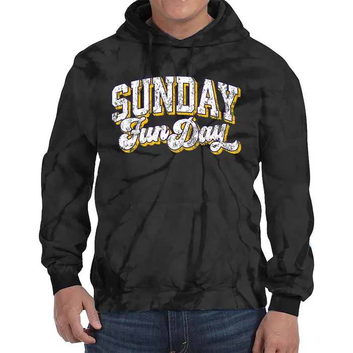 Vintage Sunday Funday Minnesota Football Retro Fun Day Tie Dye Hoodie