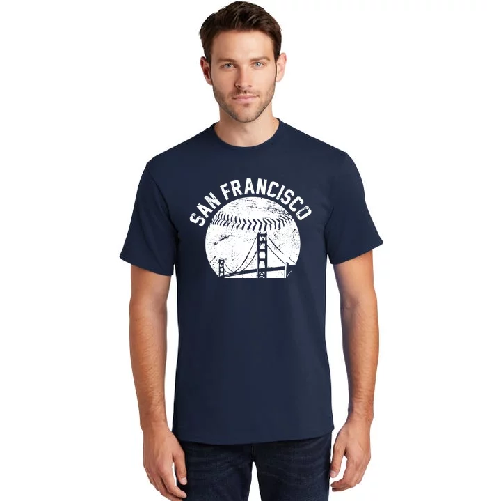 Vintage San Francisco Skyline SF Baseball Tall T-Shirt