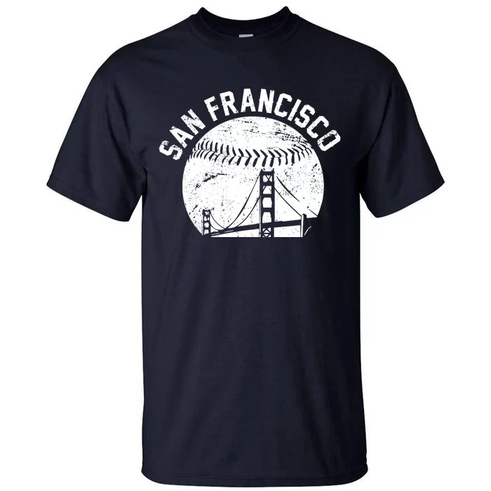 Vintage San Francisco Skyline SF Baseball Tall T-Shirt