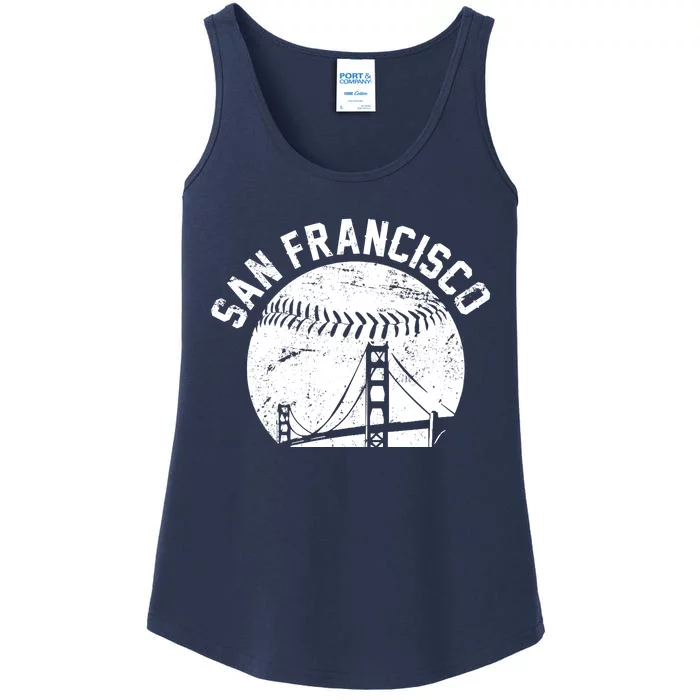 Vintage San Francisco Skyline SF Baseball Ladies Essential Tank