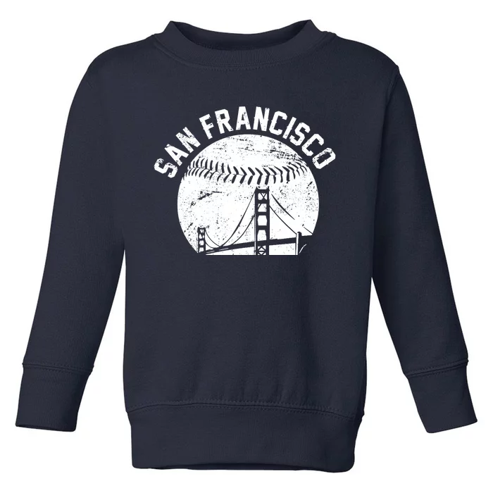 Vintage San Francisco Skyline SF Baseball Toddler Sweatshirt