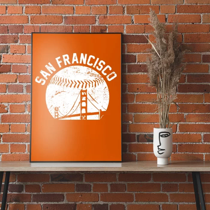 Vintage San Francisco Skyline SF Baseball Poster