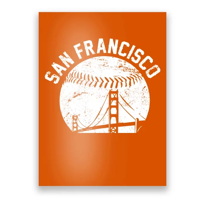 Vintage San Francisco Skyline SF Baseball Poster