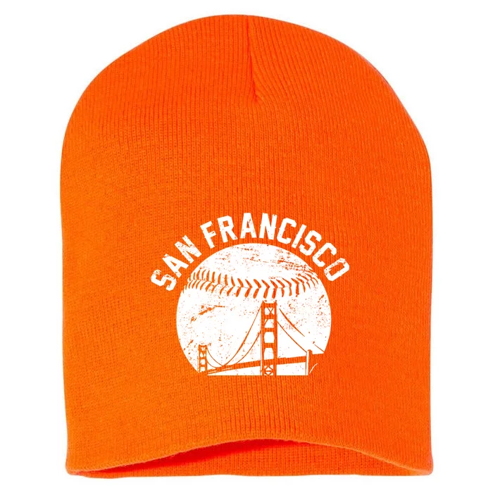 Vintage San Francisco Skyline SF Baseball Short Acrylic Beanie