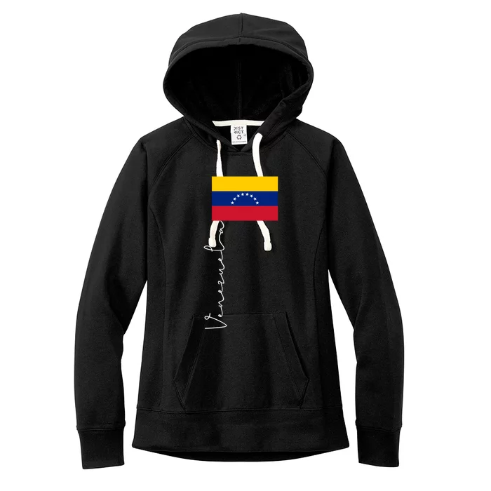 Venezuela Signature Flag Pole Patriotic Gift Women's Fleece Hoodie