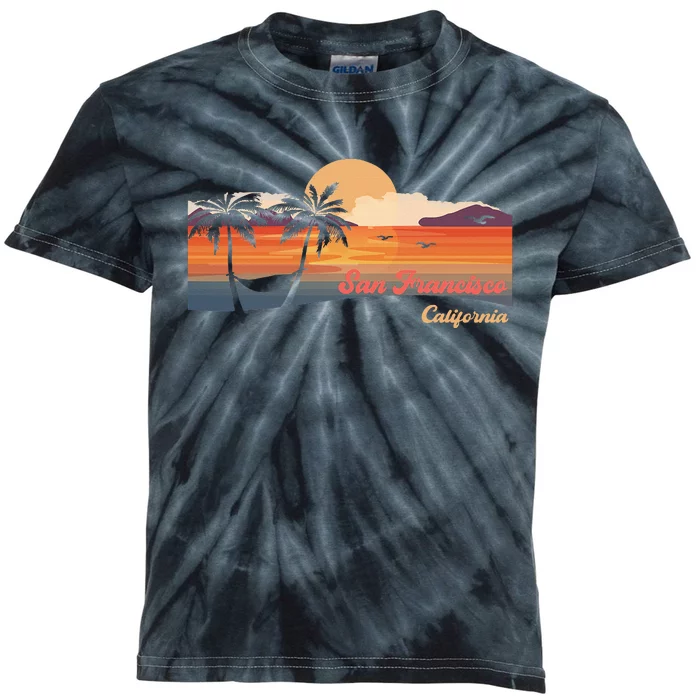 Vintage San Francisco California Beach Kids Tie-Dye T-Shirt