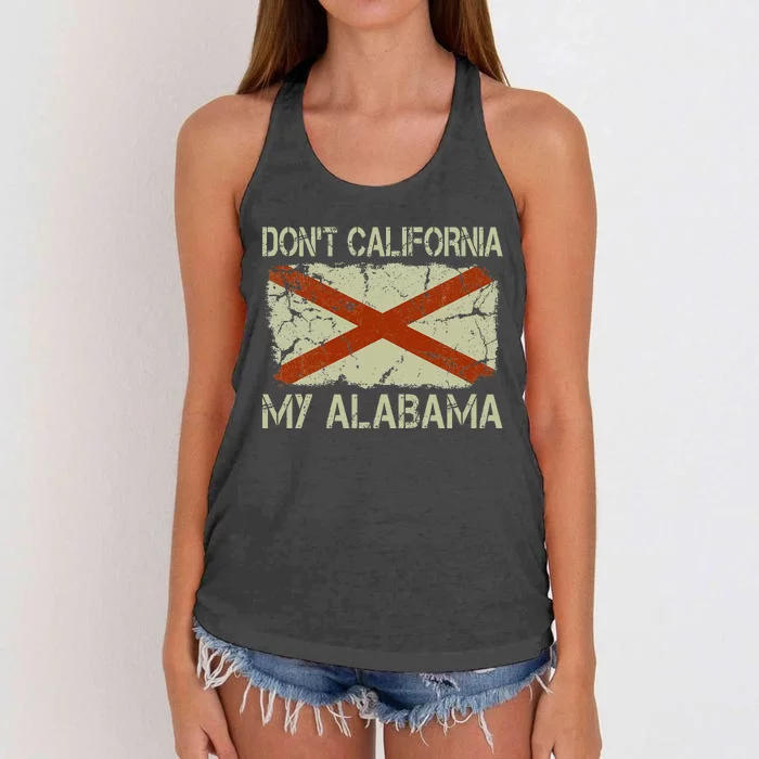 Vintage State Flag DonT California My Alabama Women's Knotted Racerback Tank