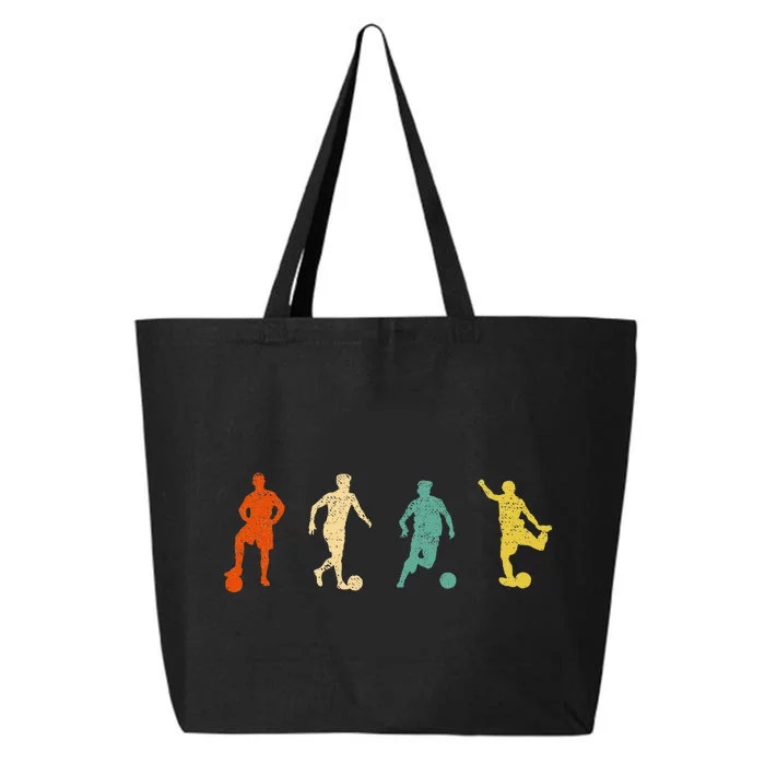 Vintage Soccer Graphic Design Futbol Football Soccer Player 25L Jumbo Tote