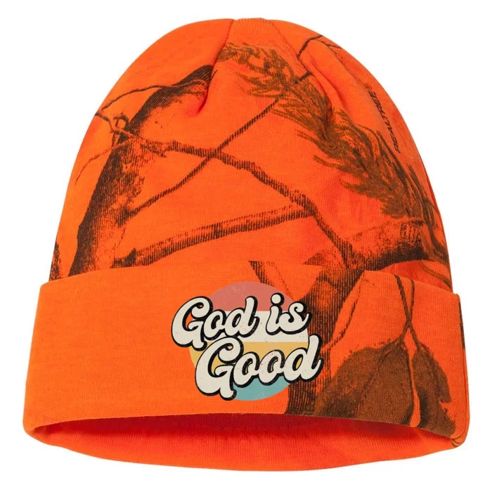 vintage Saying God Is Good Christian Dad mom Faith Kati - 12in Camo Beanie