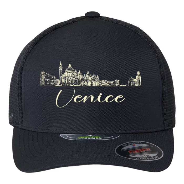 Venice Skyline Gift Flexfit Unipanel Trucker Cap