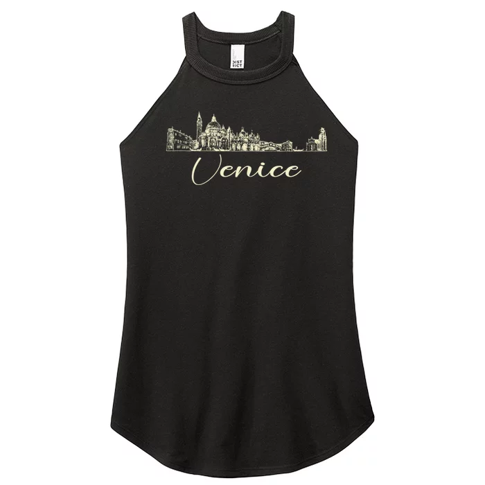 Venice Skyline Gift Women’s Perfect Tri Rocker Tank