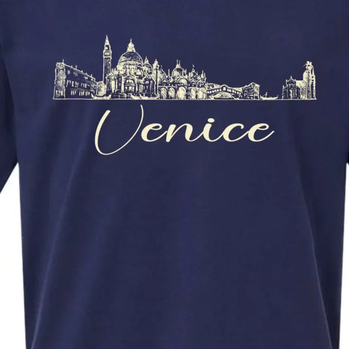 Venice Skyline Gift Sueded Cloud Jersey T-Shirt