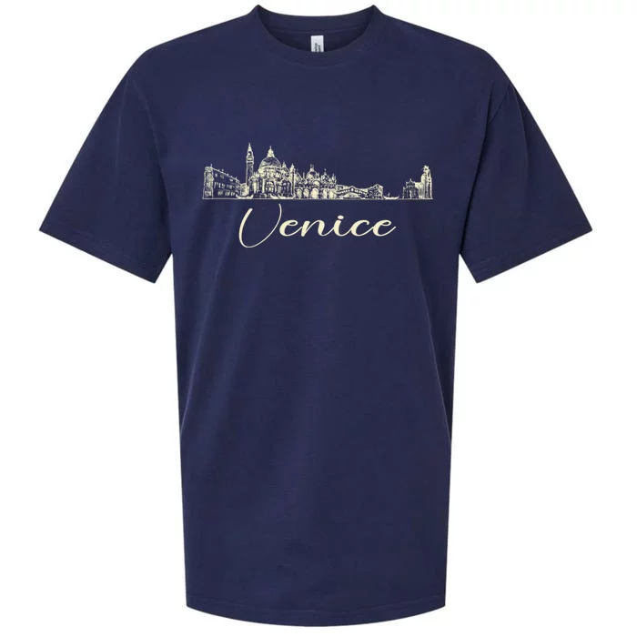 Venice Skyline Gift Sueded Cloud Jersey T-Shirt