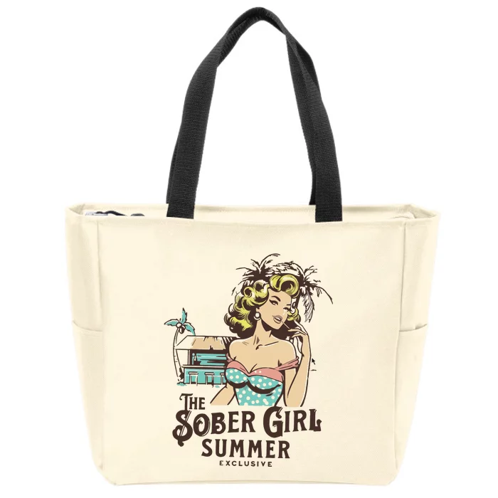 Vintage Sober Girl Summer Zip Tote Bag