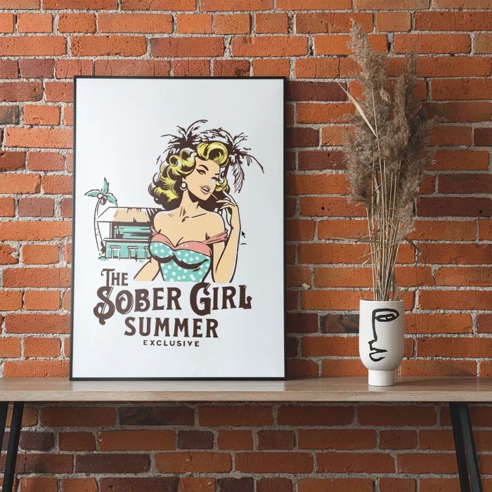 Vintage Sober Girl Summer Poster