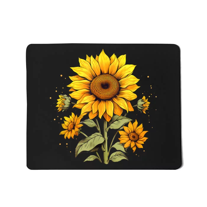 Vintage Sunflower Graphic Mousepad