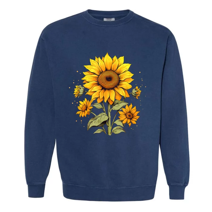 Vintage Sunflower Graphic Garment-Dyed Sweatshirt