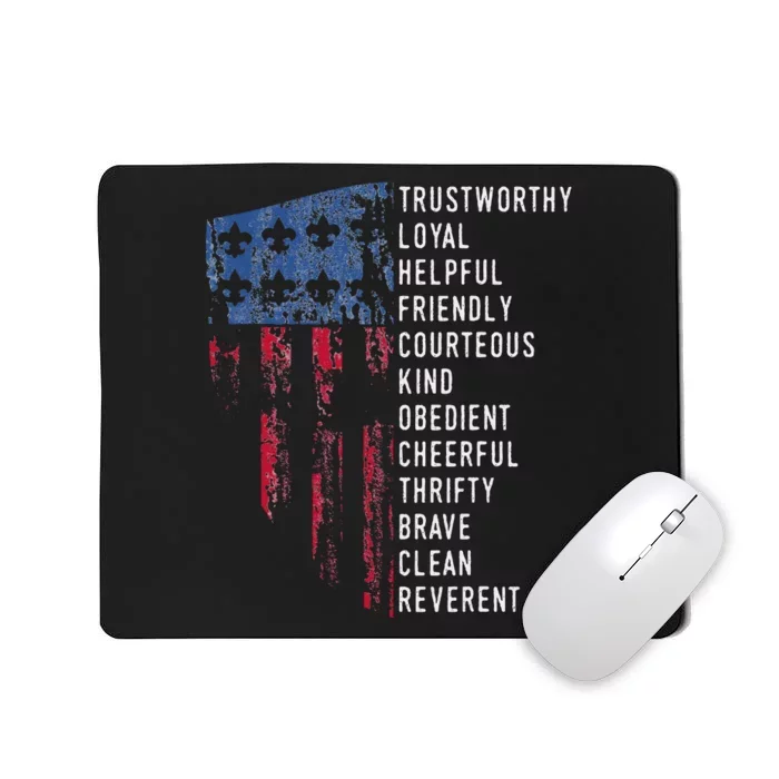 Vintage Scouting Gift Us America Flag Mousepad