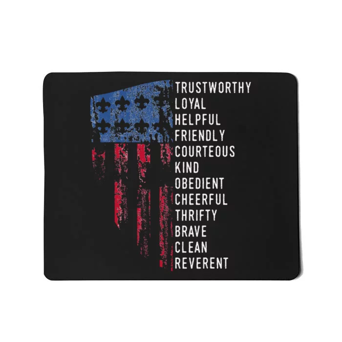 Vintage Scouting Gift Us America Flag Mousepad