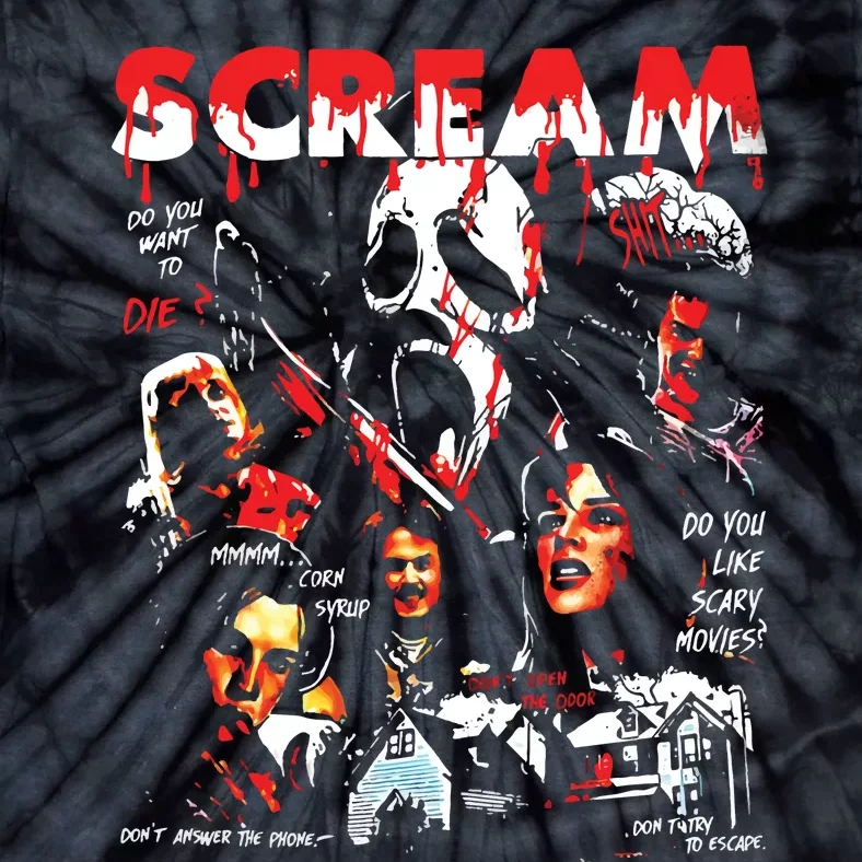 Vintage Scream Ghostface Horror Movie Retro 90s Scream Let Tie-Dye T-Shirt