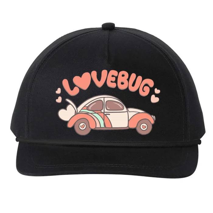 Vintage Style Groovy Valentine Cute Vday Love Bug Snapback Five-Panel Rope Hat