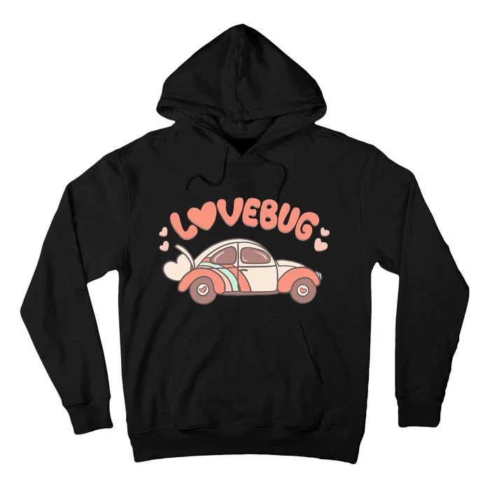 Vintage Style Groovy Valentine Cute Vday Love Bug Tall Hoodie