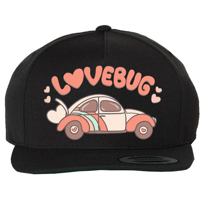 Vintage Style Groovy Valentine Cute Vday Love Bug Wool Snapback Cap