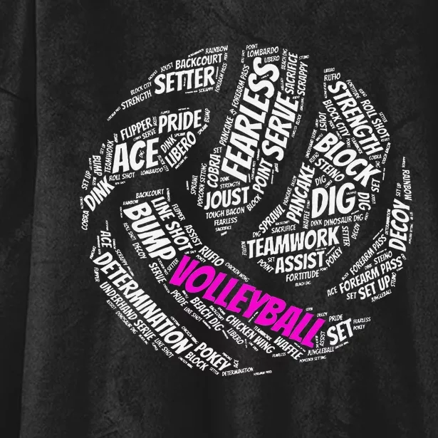 Volleyball Sayings Gift For Teen And Women Hooded Wearable Blanket