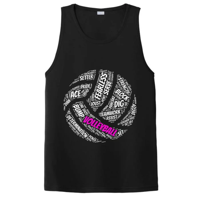 Volleyball Sayings Gift For Teen And Women Performance Tank