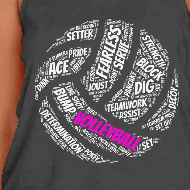 Volleyball Sayings Gift For Teen And Women Women's Knotted Racerback Tank