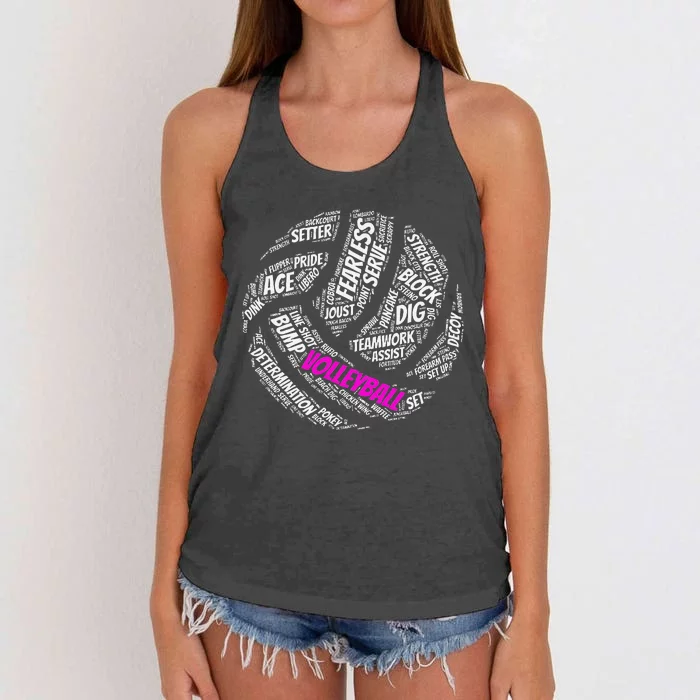 Volleyball Sayings Gift For Teen And Women Women's Knotted Racerback Tank